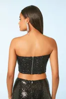 Women's Sequin Cropped Tube Top