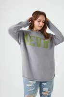 Women's 4EVR Graphic Cutout Sweater in Heather Grey, 1X