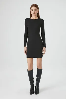 Women's Ribbed Knit Bodycon Mini Dress