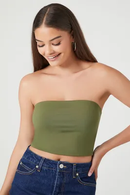 Women's Contour Cropped Tube Top in Cypress , S/M