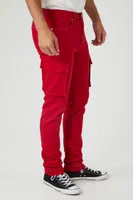 Men Cargo Skinny Jeans in Red, 32