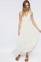 Women's Crisscross Lace-Trim Maxi Dress in Vanilla Medium