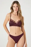 Women's Low-Rise Thong Panties in Wine Large