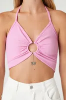 Women's Butterfly Charm O-Ring Halter Top