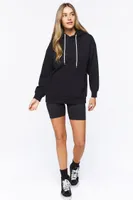 Women's Fleece Drop-Sleeve Hoodie in Black Small