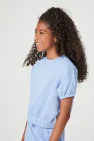 Girls French Terry Pullover (Kids) Blue,