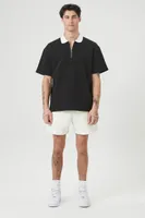 Men Embossed Quarter-Zip EST84 Polo Shirt