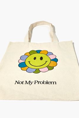 Not My Problem Graphic Tote Bag in Natural