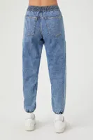 Women's Denim Drawstring Joggers in Blue Medium