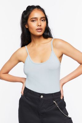 Women's Basic Cami Bodysuit in Stone Blue Large