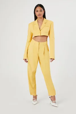 Women's Straight-Leg Trouser Pants in Yellow Medium