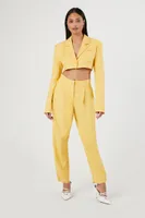 Women's Straight-Leg Trouser Pants in Yellow Medium