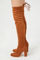 Women's Faux Suede Over-the-Knee Boots in Chestnut, 7.5