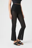 Women's Crochet Flare Pants Black