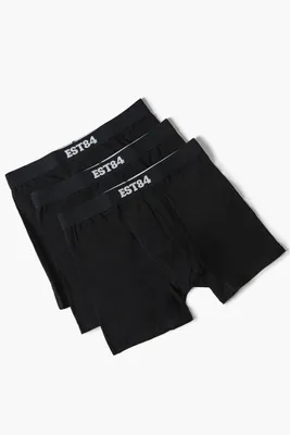 Men Men EST 84 Boxer Shorts - 3 Pack in Black/Black Medium