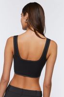 Women's Lace-Up Crop Top in Black Large