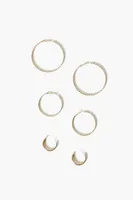 Women's Twisted Hoop Earring Set in Gold