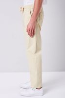 Men Drawstring Tapered Pants in Khaki Large