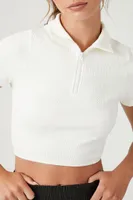 Women's Active Seamless Cropped Shirt in Cream Small