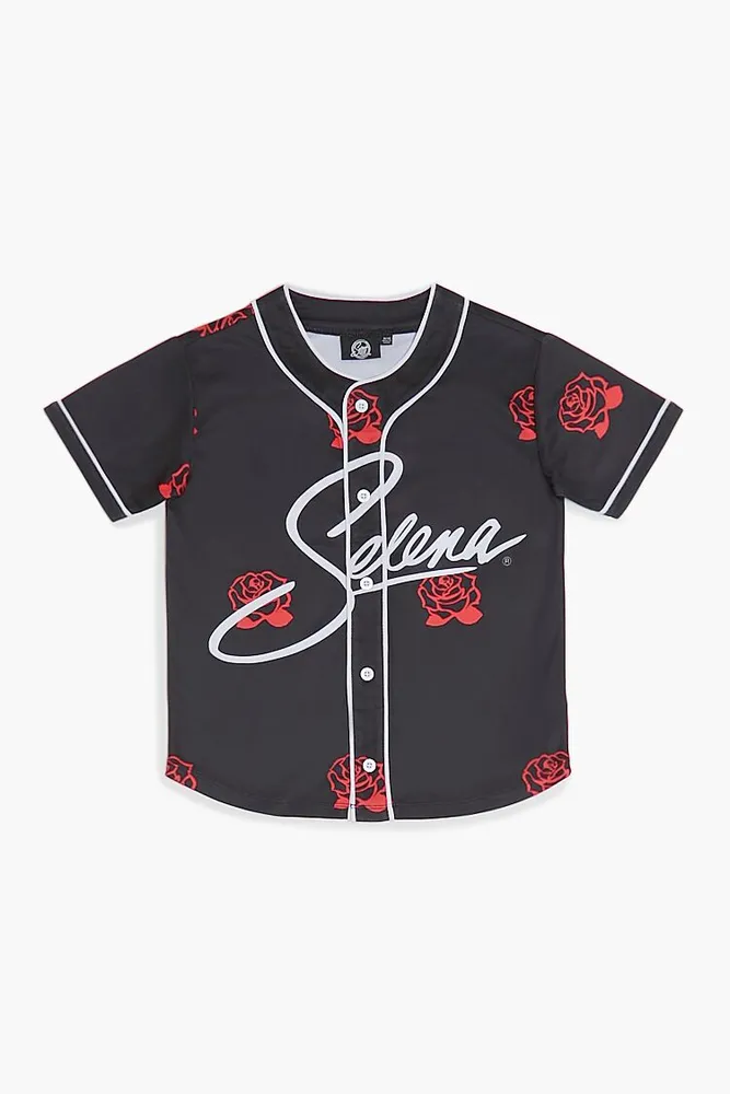 Kids Selena Baseball Top (Girls + Boys) in Black, 9/10