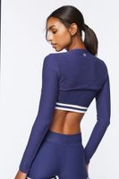 Women's Active Seamless Super Cropped Top in Navy Medium