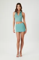 Women's A-Line Micro Mini Skirt in Stone Blue, XL