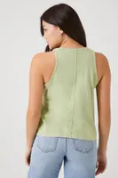 Women's Mineral Wash Crew Tank Top in Olive Small