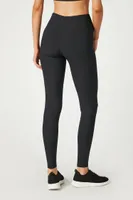 Women's Active Ribbed Surplice Leggings in Black Small