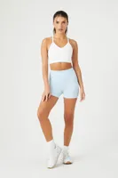 Women's Active Seamless Biker Shorts in Light Blue Large