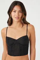 Women's Ruched Mesh Lingerie Corset Small