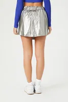 Women's Active Metallic Straight Skort in Silver, XS