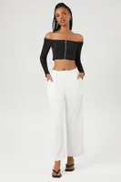 Women's Ribbed Off-the-Shoulder Crop Top XL