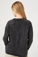 Women's Mineral Wash Long-Sleeve Top in Charcoal Medium