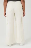 Women's Wide-Leg Cargo Pants in Ivory, 2X