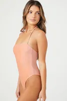 Women's Glitter Knit One-Piece Swimsuit in Sherbert Small
