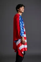 Men American Flag Costume in Red