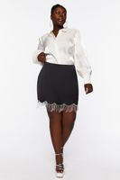 Women's Balloon-Sleeve Shirt in Ivory, 0X