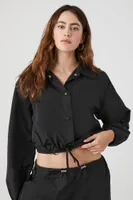 Women's Cropped Coach Jacket in Black, XS