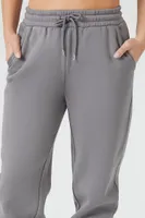 Women's Fleece Drawstring Joggers in Dark Grey, XS