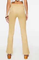 Women's Faux Suede Lace-Up Flare Pants in Cappuccino Large