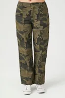 Women's Twill Camo Print Cargo Pants