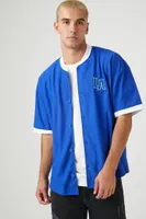 Men LA Patch Baseball Jersey in Midnight, XL