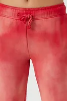 Women's Tie-Dye Fleece Sweatpants in Red Medium