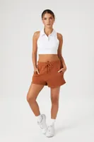 Women's Active Fleece 21 Graphic Shorts in Chestnut Large