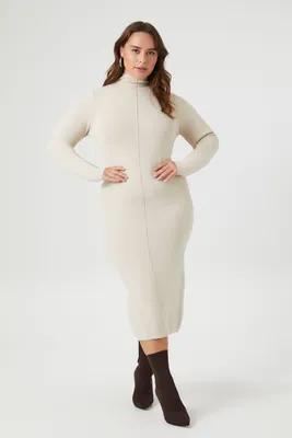 Women's Turtleneck Sweater Dress Birch,