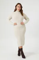 Women's Turtleneck Sweater Dress in Birch, 4X