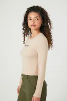 Women's Embroidered Dreamer Top in Taupe/Black, XL