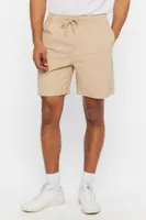 Men Cotton-Blend Drawstring Shorts in Taupe, XXL