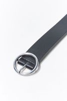 Round Buckle Belt in Black/Silver, M/L