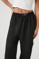 Women's Mid-Rise Cargo Joggers in Black Small